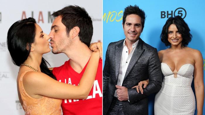 colaj de imagini cu actorii aislinn derbez si mauricio ochmann