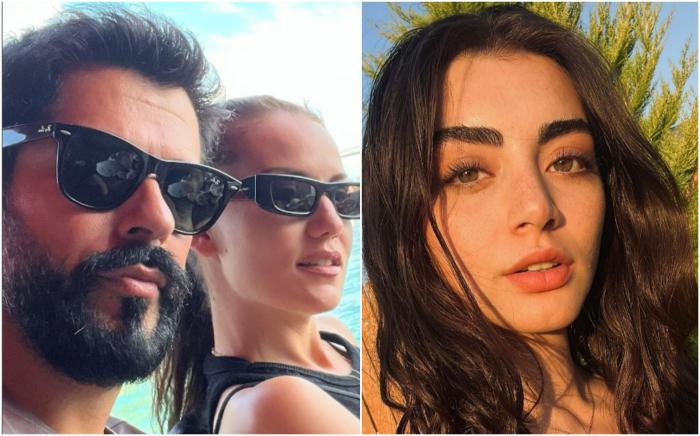 actori stau unul lângă celălalt și actrița poartă părul desprins