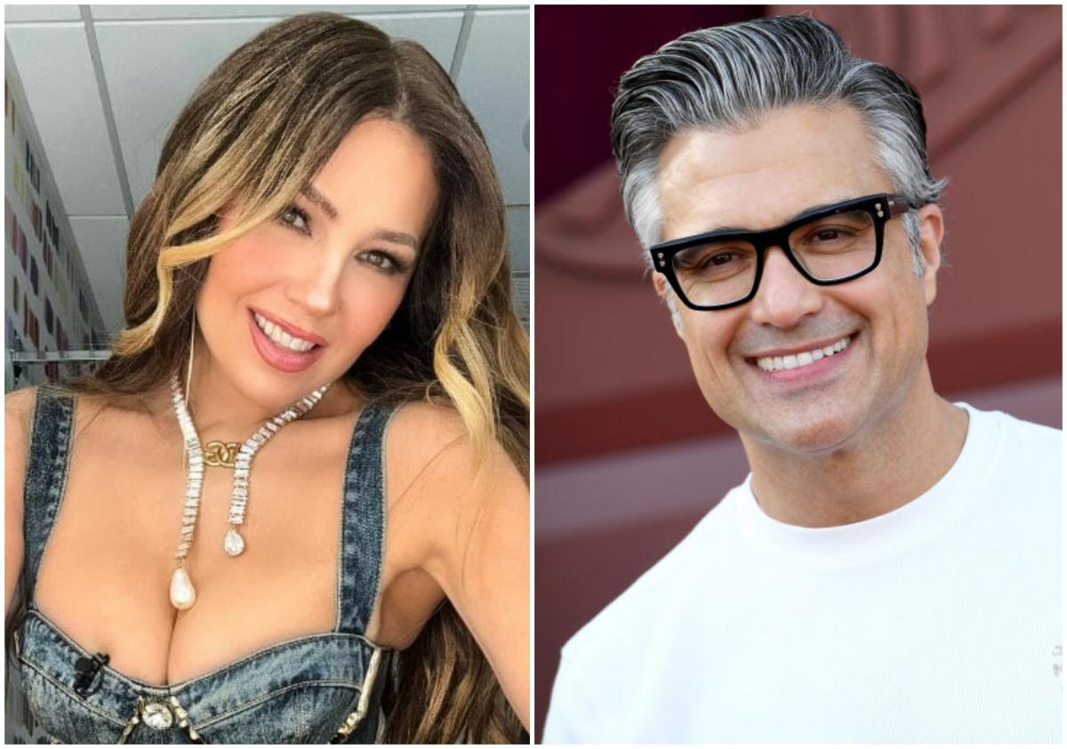 cântăreață poartă un top decoltat și zâmbește, actor poartă ochelari de vedere