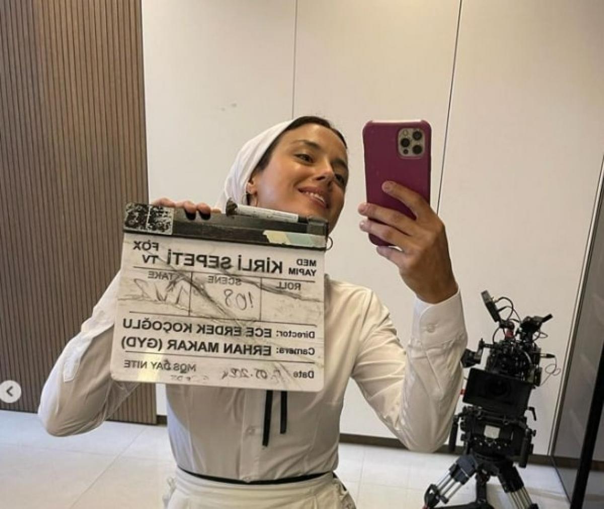 actriță pe platourile de filmare