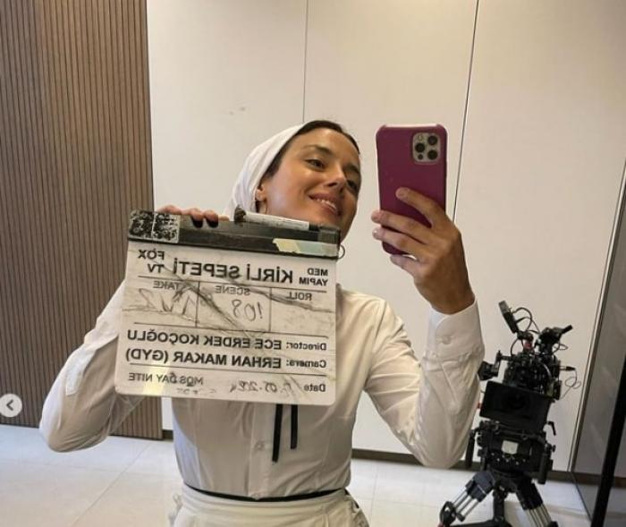 actriță pe platourile de filmare