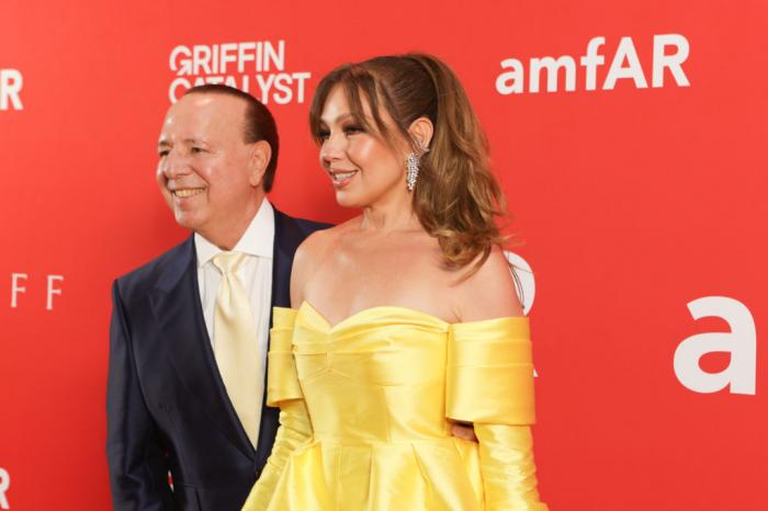 Thalía și Tommy Mottola pe covorul roșu