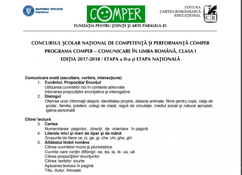 Comper Romana 2017 Clasa 2 Comper 2019, Comper 2019, Etapa a II-a, Modele de subiecte Romana