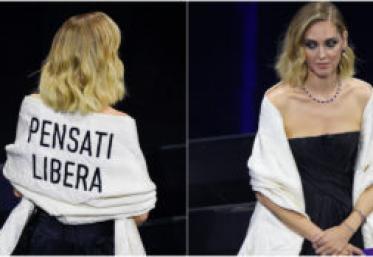 Chiara Ferragni, mesaj puternic transmis prin creații Dior. Influencera este gazda Festivalului Sanremo