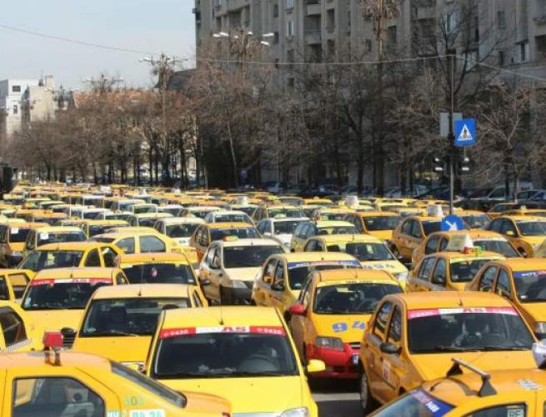 Protest cu sute de taximetre, în București