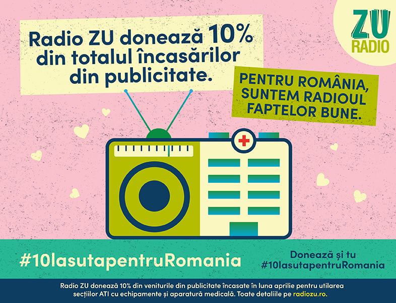 Radio ZU donează 10% din totalul încasărilor din publicitate