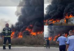 Incendiu puternic, lângă București