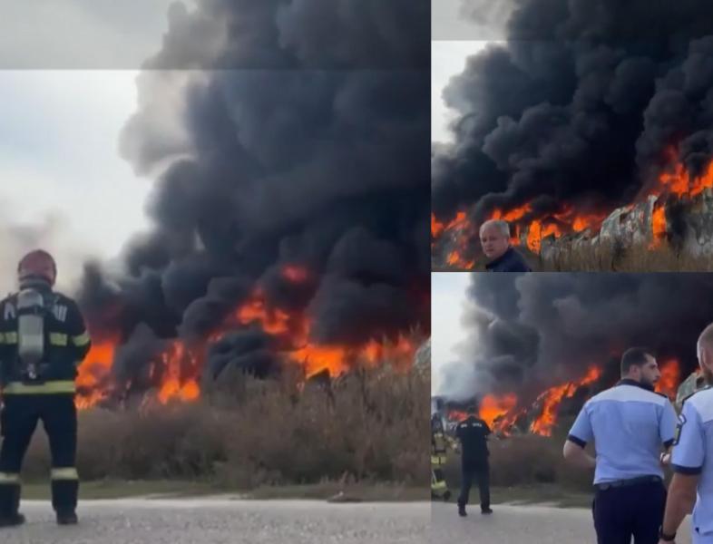 Incendiu puternic, lângă București