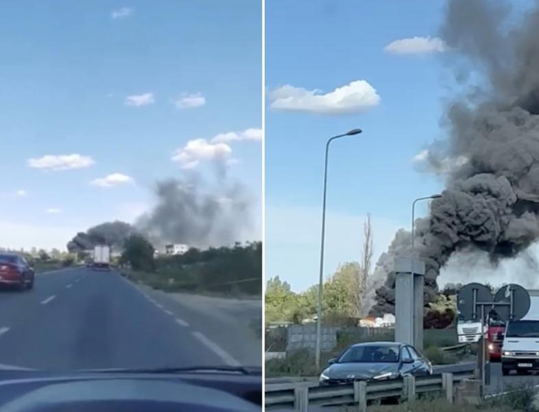 Incendiu puternic la un centru de colectare și reciclare deșeuri din Chitila, Ilfov
