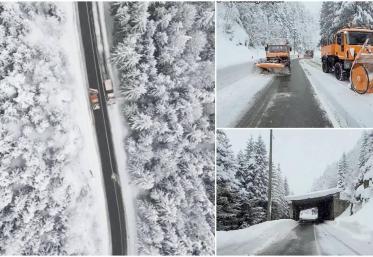 Zăpada a pus din nou stăpânire pe cele mai înalte șosele din România