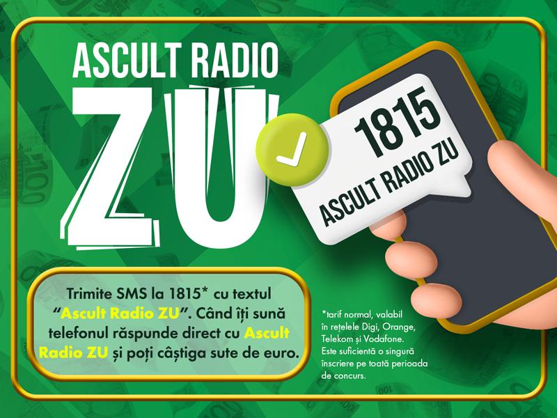 Concursul tău preferat a revenit: Răspunde la telefon cu „Ascult Radio ZU” și câștigă sute de euro!