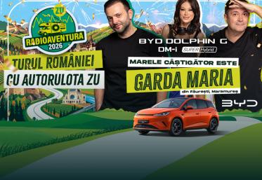 GARDA MARIA este CÂȘTIGĂTOAREA marelui premiu RADIOAVENTURA 2026, o mașină BYD DOLPHIN G DM-i Super Hybrid